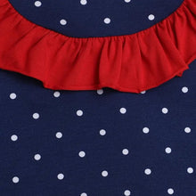 Load image into Gallery viewer, CrayonFlakes Soft and comfortable Polka Printed Yoke Frill Set - Blue