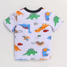 Load image into Gallery viewer, CrayonFlakes Soft and comfortable Dinosaur Printed Half Sleeves Set