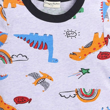 Load image into Gallery viewer, CrayonFlakes Soft and comfortable Dinosaur Printed Half Sleeves Set