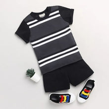 Load image into Gallery viewer, CrayonFlakes Soft and comfortable Striped Printed Half Sleeves Set