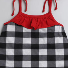 Load image into Gallery viewer, CrayonFlakes Soft and comfortable Checkered Open Strap and Frill Set