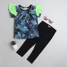 Load image into Gallery viewer, CrayonFlakes Soft and comfortable Forest with Frill Leggings Set