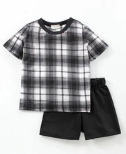 Load image into Gallery viewer, CrayonFlakes Soft and comfortable Checkered Printed Half Sleeves Set