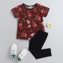 Load image into Gallery viewer, CrayonFlakes Soft and comfortable Floral Printed Leggings Set