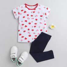 Load image into Gallery viewer, CrayonFlakes Soft and comfortable Strawberry Printed Leggings Set