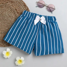 Load image into Gallery viewer, CrayonFlakes Soft and comfortable Striped Printed with Bow Short