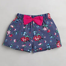 Load image into Gallery viewer, CrayonFlakes Soft and comfortable Flowers with Stripes Printed Short
