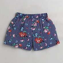 Load image into Gallery viewer, CrayonFlakes Soft and comfortable Flowers with Stripes Printed Short