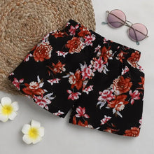 Load image into Gallery viewer, CrayonFlakes Soft and comfortable Floral Printed Short - Black