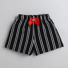 Load image into Gallery viewer, CrayonFlakes Soft and comfortable Striped Printed with Bow Short