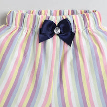 Load image into Gallery viewer, CrayonFlakes Soft and comfortable Striped Printed with Bow Short