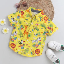 Load image into Gallery viewer, CrayonFlakes Soft and comfortable Jungle Printed Shirt - Yellow