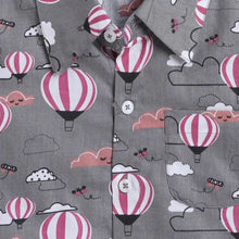 Load image into Gallery viewer, CrayonFlakes Soft and comfortable Air Balloon Printed Shirt - Grey