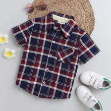 Load image into Gallery viewer, CrayonFlakes Soft and comfortable Checkered Printed Shirt - Blue