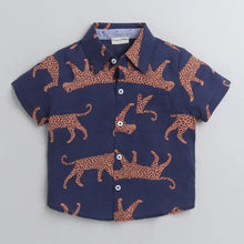 Load image into Gallery viewer, CrayonFlakes Soft and comfortable Jaguar Printed Shirt - Blue