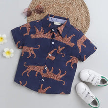 Load image into Gallery viewer, CrayonFlakes Soft and comfortable Jaguar Printed Shirt - Blue