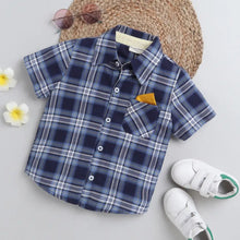 Load image into Gallery viewer, CrayonFlakes Soft and comfortable Checkered Printed Shirt - Blue