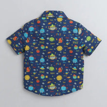 Load image into Gallery viewer, CrayonFlakes Soft and comfortable Universe Printed Shirt - Navy