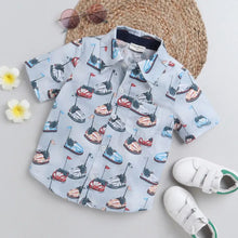 Load image into Gallery viewer, CrayonFlakes Soft and comfortable Play Cars Printed Shirt - Blue