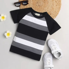 Load image into Gallery viewer, CrayonFlakes Soft and comfortable Striped Printed Tshirt