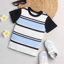 Load image into Gallery viewer, CrayonFlakes Soft and comfortable Striped Printed Tshirt