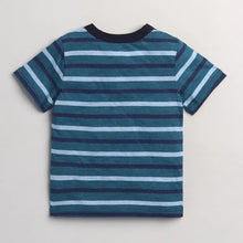 Load image into Gallery viewer, CrayonFlakes Soft and comfortable Striped Printed Tshirt - Blue