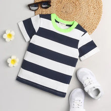 Load image into Gallery viewer, CrayonFlakes Soft and comfortable Striped Printed Tshirt