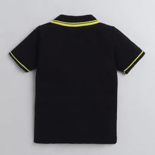 Load image into Gallery viewer, CrayonFlakes Soft and comfortable Solid Polo Collar Tshirt - Black