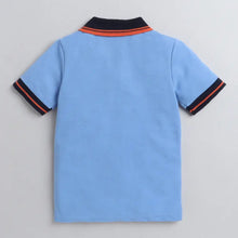 Load image into Gallery viewer, CrayonFlakes Soft and comfortable Solid Polo Collar Tshirt - Blue