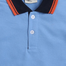 Load image into Gallery viewer, CrayonFlakes Soft and comfortable Solid Polo Collar Tshirt - Blue