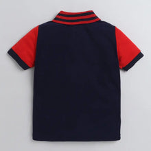 Load image into Gallery viewer, CrayonFlakes Soft and comfortable Solid Polo Collar Tshirt - Navy