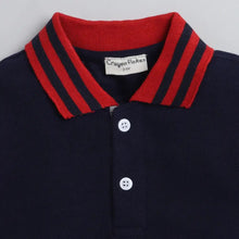 Load image into Gallery viewer, CrayonFlakes Soft and comfortable Solid Polo Collar Tshirt - Navy