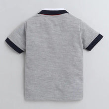 Load image into Gallery viewer, CrayonFlakes Soft and comfortable Solid Polo Collar Tshirt - Grey