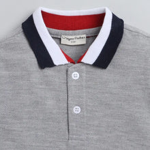 Load image into Gallery viewer, CrayonFlakes Soft and comfortable Solid Polo Collar Tshirt - Grey