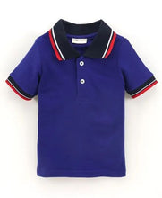 Load image into Gallery viewer, CrayonFlakes Soft and comfortable Solid Polo Collar Tshirt - Royal Blue