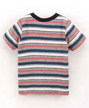 Load image into Gallery viewer, CrayonFlakes Soft and comfortable Striped Printed Tshirt - Grey