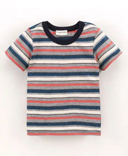 Load image into Gallery viewer, CrayonFlakes Soft and comfortable Striped Printed Tshirt - Grey