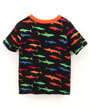Load image into Gallery viewer, CrayonFlakes Soft and comfortable Whales Printed Tshirt - Black