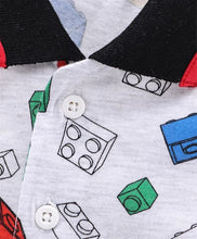 Load image into Gallery viewer, Blocks Printed Polo T-shirt - Offwhite