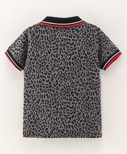 Load image into Gallery viewer, Animal Print Polo T-shirt - Grey