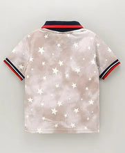 Load image into Gallery viewer, Star Printed Polo T-shirt - Beige