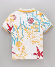 Load image into Gallery viewer, Floral Printed Polo T-shirt - Offwhite