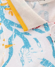 Load image into Gallery viewer, Floral Printed Polo T-shirt - Offwhite