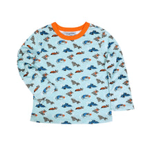 Load image into Gallery viewer, CrayonFlakes Blue Cotton Long Sleeve T-Shirt With Fish Print