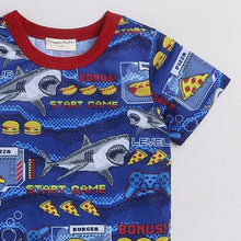 Load image into Gallery viewer, CrayonFlakes Soft and comfortable Ocean with Whales Tshirt - Blue