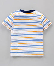 Load image into Gallery viewer, CrayonFlakes Soft and comfortable Striped Printed Tshirt - Offwhite