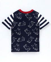 Load image into Gallery viewer, CrayonFlakes Soft and comfortable Jungle Printed Tshirt - Navy