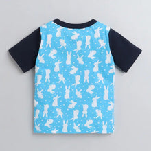 Load image into Gallery viewer, CrayonFlakes Soft and comfortable Bunny Printed Tshirt - Blue