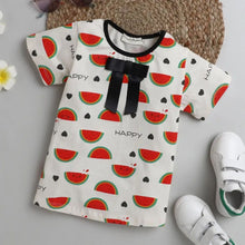 Load image into Gallery viewer, CrayonFlakes Soft and comfortable Watermelon Printed Bow Top