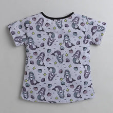 Load image into Gallery viewer, CrayonFlakes Soft and comfortable Mermaid Printed Bow Top